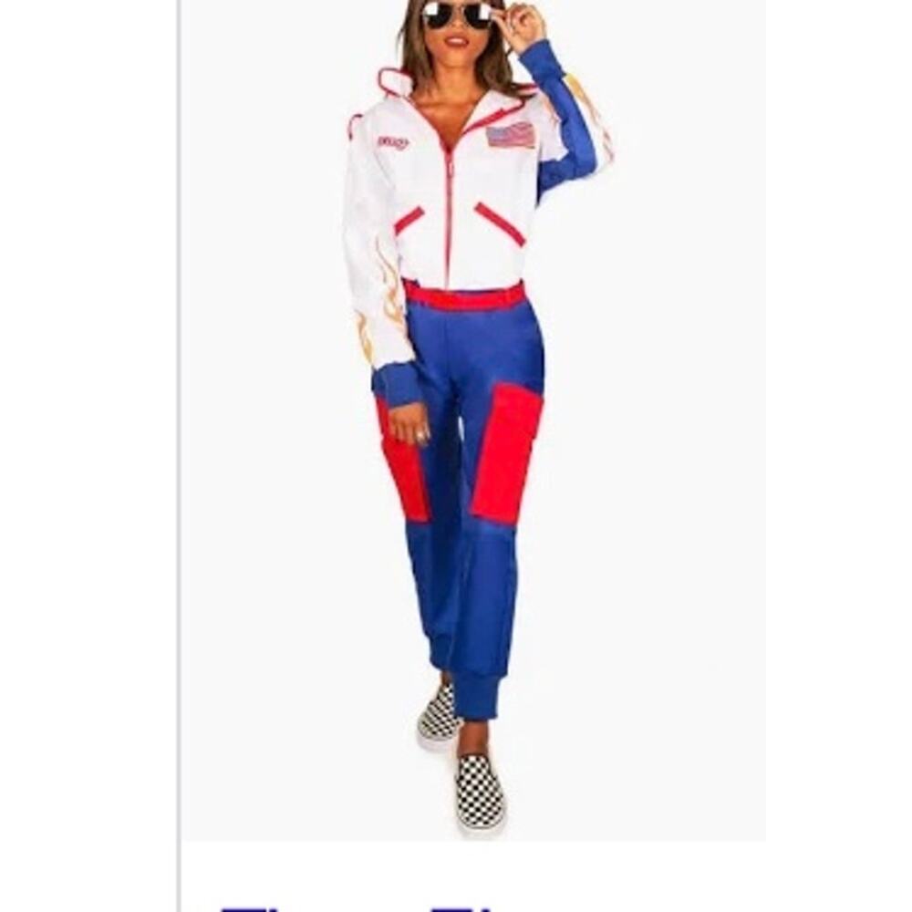 Women's Talladega Race Car Driver Costume Blue and Red Sz S MSRP $75